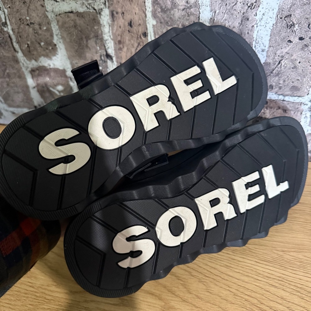 SOREL Viibe Women 10.5 Black Suede Platform Clog Gorpcore Slip On Top Strap - Picture 6 of 6